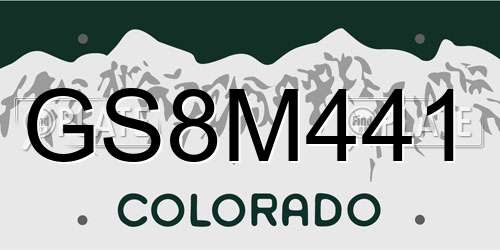 GS8M441 Colorado License Plate