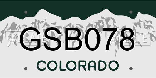 GSB078 Colorado License Plate