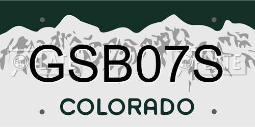 GSB07S Colorado License Plate