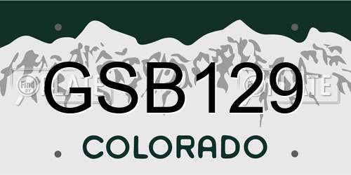 GSB129 Colorado License Plate