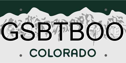 GSBTBOO Colorado License Plate