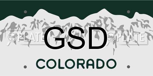 GSD Colorado License Plate