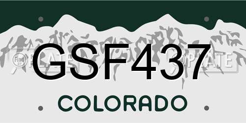GSF437 Colorado License Plate
