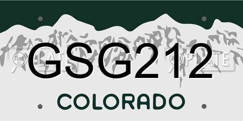 GSG212 Colorado License Plate