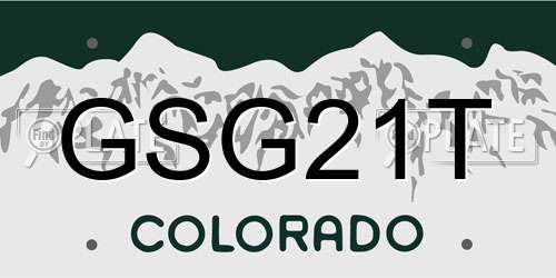 GSG21T Colorado License Plate