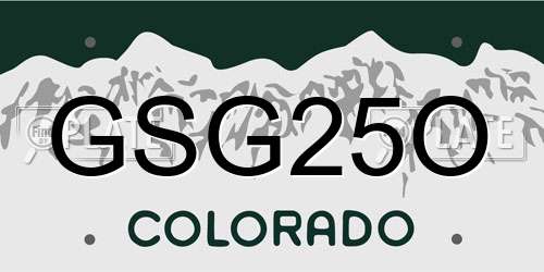 GSG25O Colorado License Plate