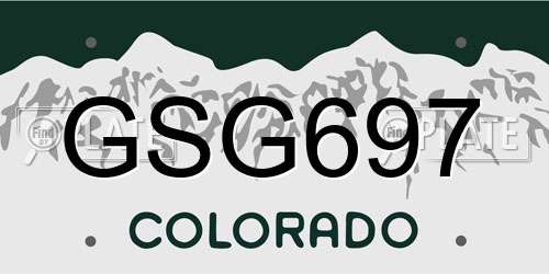 GSG697 Colorado License Plate