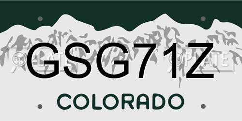 GSG71Z Colorado License Plate