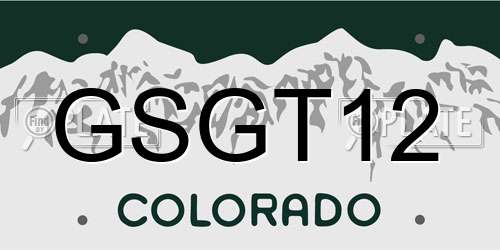 GSGT12 Colorado License Plate