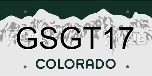 GSGT17 Colorado License Plate