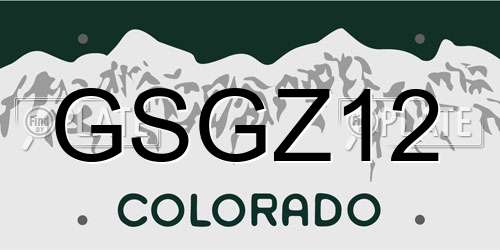 GSGZ12 Colorado License Plate