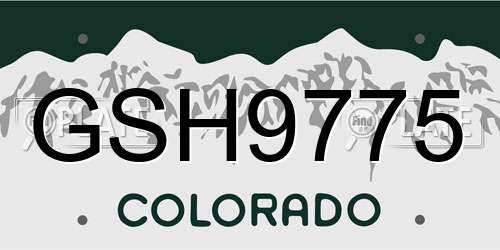 GSH9775 Colorado License Plate