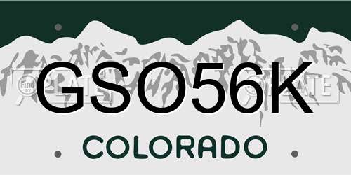 GSO56K Colorado License Plate