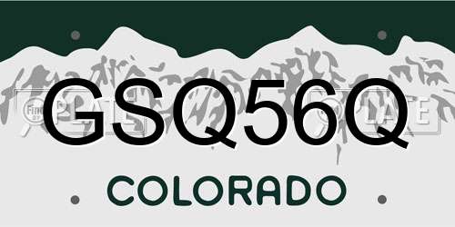 GSQ56Q Colorado License Plate