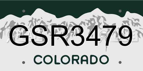 GSR3479 Colorado License Plate