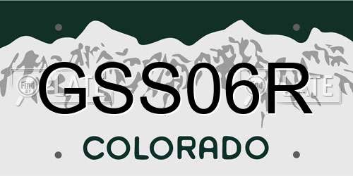 GSS06R Colorado License Plate