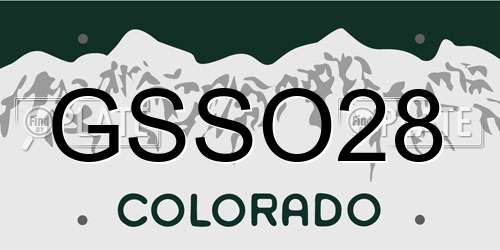 GSSO28 Colorado License Plate