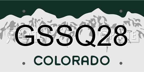 GSSQ28 Colorado License Plate