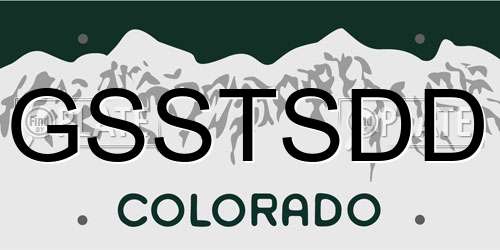 GSSTSDD Colorado License Plate