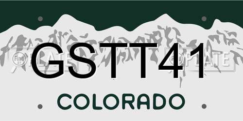 GSTT41 Colorado License Plate