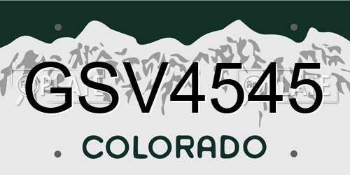 GSV4545 Colorado License Plate