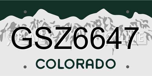GSZ6647 Colorado License Plate