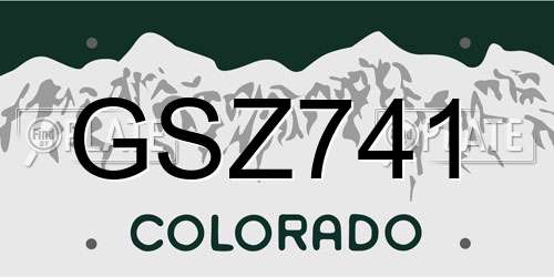 GSZ741 Colorado License Plate