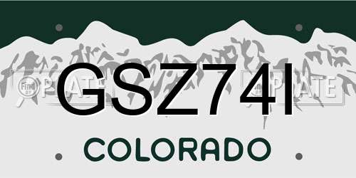 GSZ74I Colorado License Plate