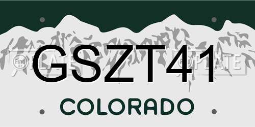 GSZT41 Colorado License Plate