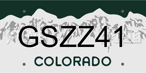 GSZZ41 Colorado License Plate
