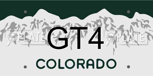 GT4 Colorado License Plate
