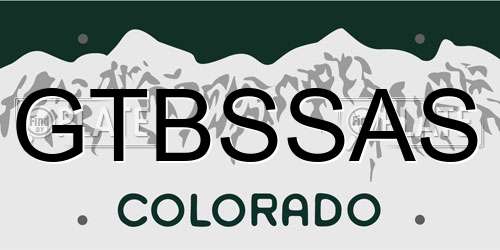 GTBSSAS Colorado License Plate
