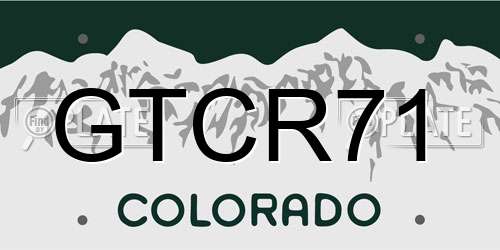 GTCR71 Colorado License Plate