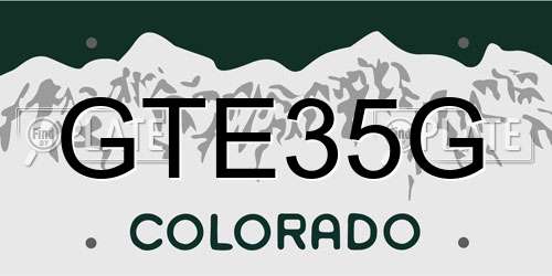 GTE35G Colorado License Plate