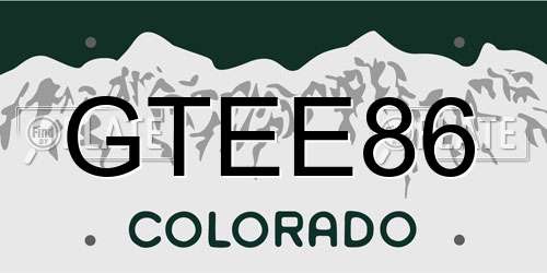 GTEE86 Colorado License Plate