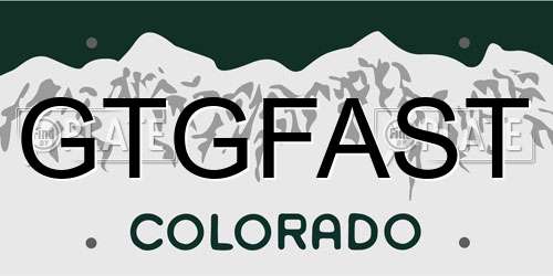 GTGFAST Colorado License Plate