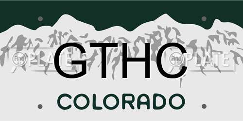 GTHC Colorado License Plate
