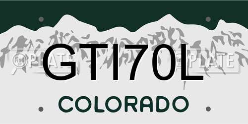 GTI70L Colorado License Plate