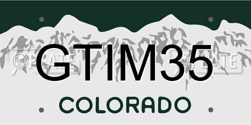 GTIM35 Colorado License Plate