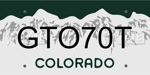 GTO70T Colorado License Plate