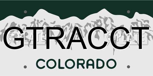 GTRACCT Colorado License Plate