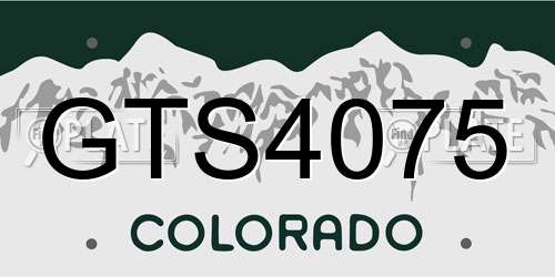 GTS4075 Colorado License Plate