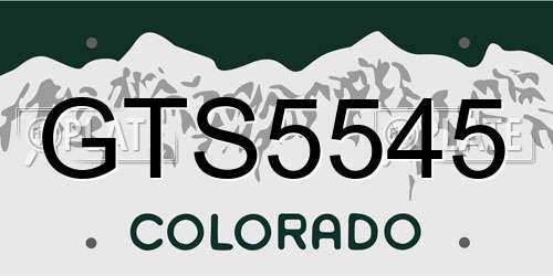 GTS5545 Colorado License Plate