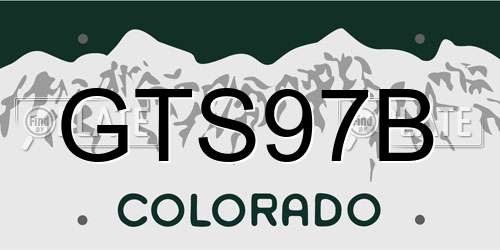 GTS97B Colorado License Plate