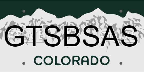 GTSBSAS Colorado License Plate
