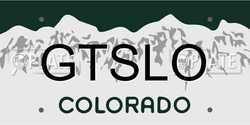 GTSLO Colorado License Plate