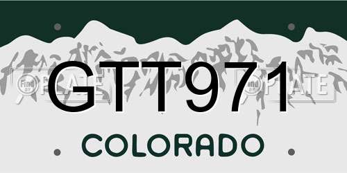 GTT971 Colorado License Plate