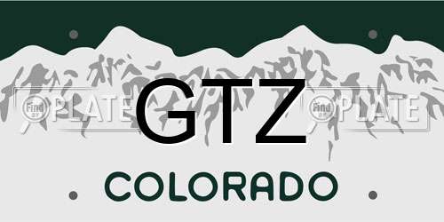 GTZ Colorado License Plate
