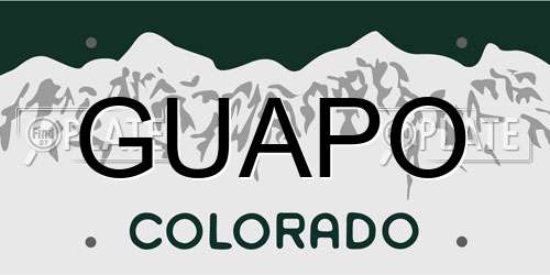 GUAPO Colorado License Plate