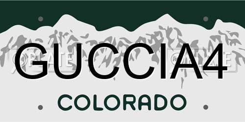 GUCCIA4 Colorado License Plate